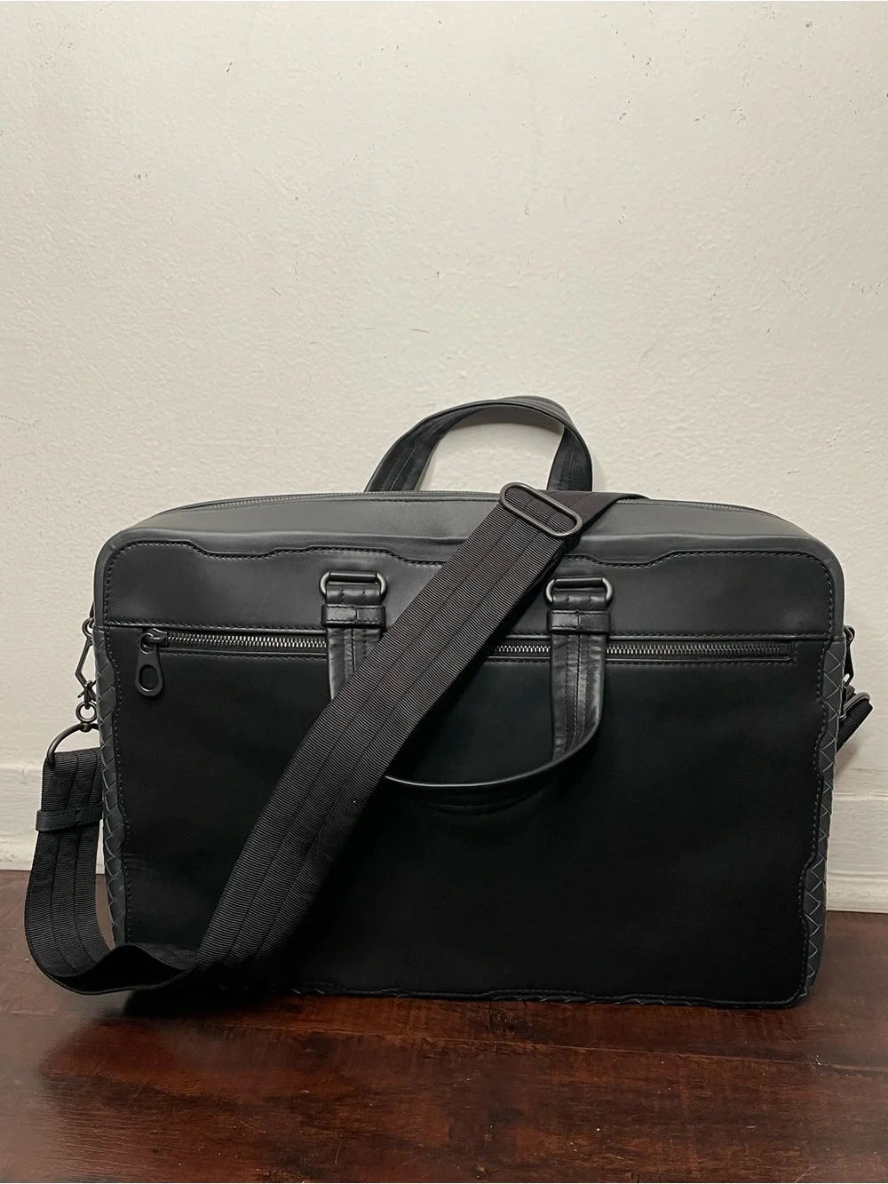 BOTTEGA VENETA BLACK LEATHER INTRECCIATO BRIEFCASE LAPTOP BAG $4200 RETAIL